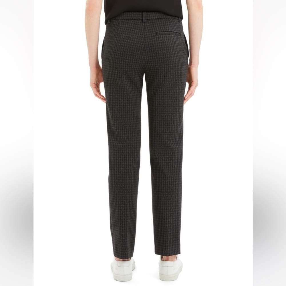 Theory Slim Straight Ponte Pants in Black Caviar Houndstooth - Picture 2 of 7